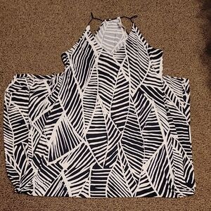 LOFT Black and White Maxi Dress